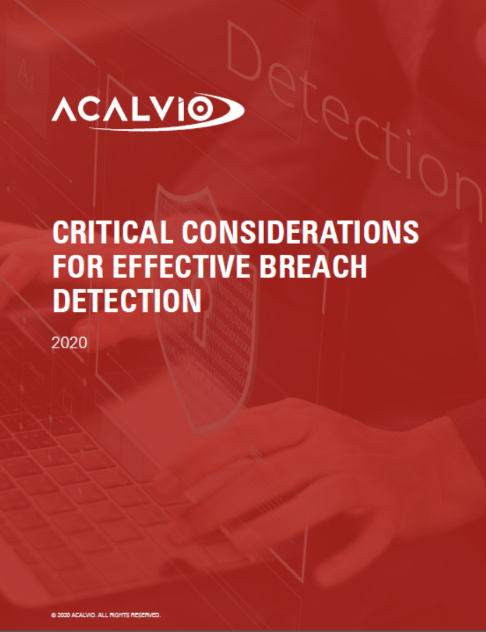 Cover page of critical considerations for effective breach detection whitepaper